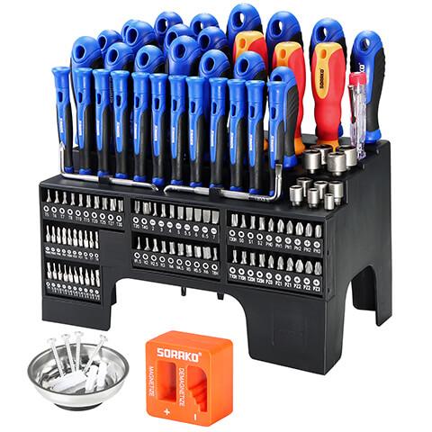 118-Piece Magnetic Screwdriver Set with Plastic Racking - SORAKO