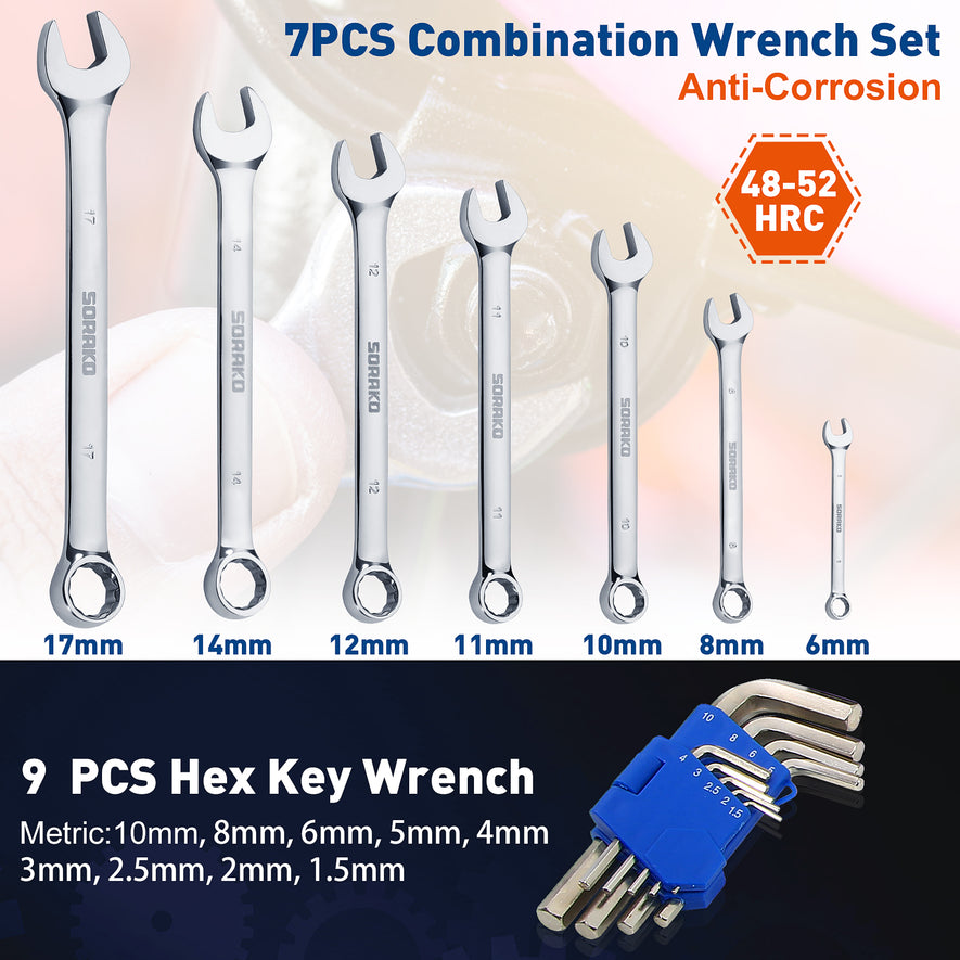 110-Piece Hand Tool Sets with Pliers and Box - combination wrench set