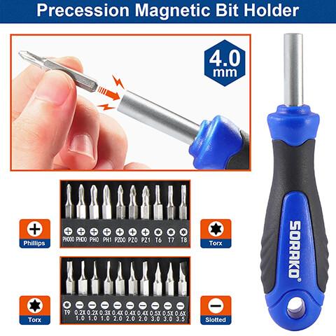118-Piece Magnetic Screwdriver Set with Plastic Racking - precession magnetic bit holder
