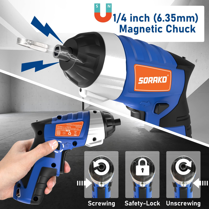 4.0V, 6Nm Cordless Electric Screwdriver - magnetic chuck